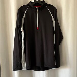 Alo Black and Grey Quarter-Zip Pullover